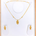 Light Hanging Tassel 22k Gold Necklace Set