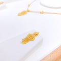 Light Hanging Tassel 22k Gold Necklace Set