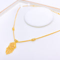 Light Hanging Tassel 22k Gold Necklace Set