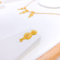 Petite Pear Drop 22k Gold Necklace Set