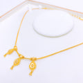 Petite Pear Drop 22k Gold Necklace Set