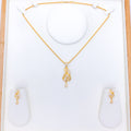 Opulent CZ Pendant 22k Gold Set