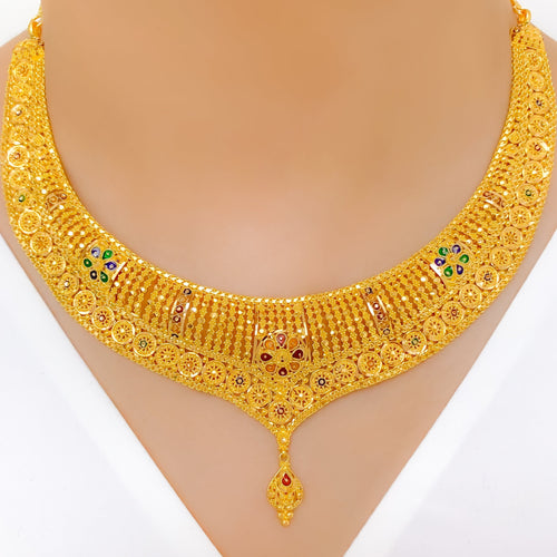 Grand Enamel Choker Necklace Set