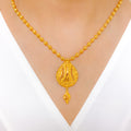 Beaded Pear Drop 22k Gold Necklace Set