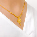 Leaf Adorned 22k Gold Necklace Set