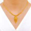 Hanging Chandelier 22k Gold Necklace Set