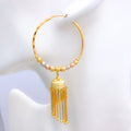 Tasteful Three-Tone 22k Gold Earrings