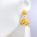 Modern Glossy 22k Gold Hanging Earrings