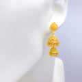 Gorgeous Two-Tier 22k Gold Hanging Earrings