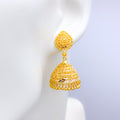 Classy Dome Hanging 22k Gold Earrings