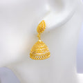 Classy Dome Hanging 22k Gold Earrings