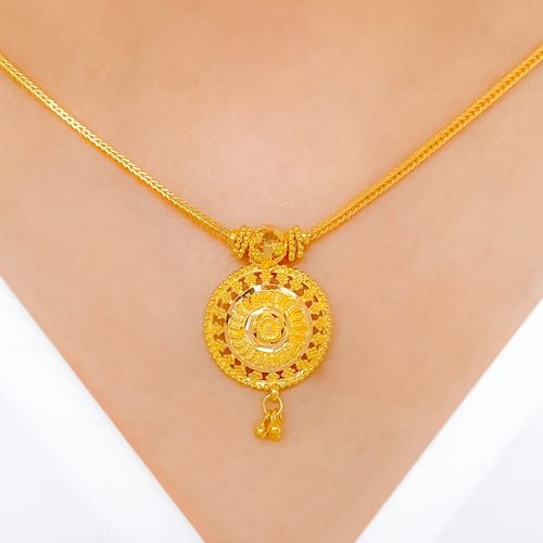 Flower Accented 22k Gold Set