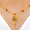 Traditional Peacock 22k Gold Necklace Set