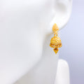 Vintage Beaded Hanging 22k Gold Earrings