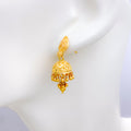 Vintage Beaded Hanging 22k Gold Earrings