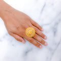 Ornate Floral Statement 22k Gold Ring