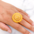 Dressy Floral Statement 22k Gold Ring