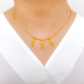 Petite Pear Drop 22k Gold Necklace Set