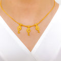 Petite Pear Drop 22k Gold Necklace Set