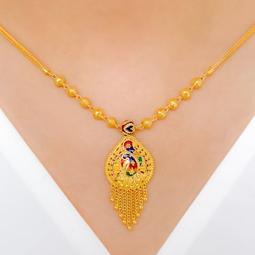 Classic Hanging 22k Gold Peacock Set