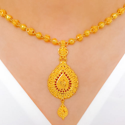 Elegant Pear Drop 22k Gold Set