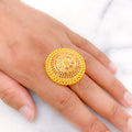 Elevated Flower 22k Gold Ring