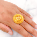 Traditional Beaded Dome 22k Gold Ring
