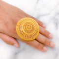 Opulent Beaded Statement 22k Gold Ring