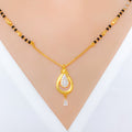 CZ Tear Drop 22k Gold Mangalsutra