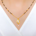 CZ Tear Drop 22k Gold Mangalsutra