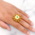 Ornate Oxidized 22k Gold Ring
