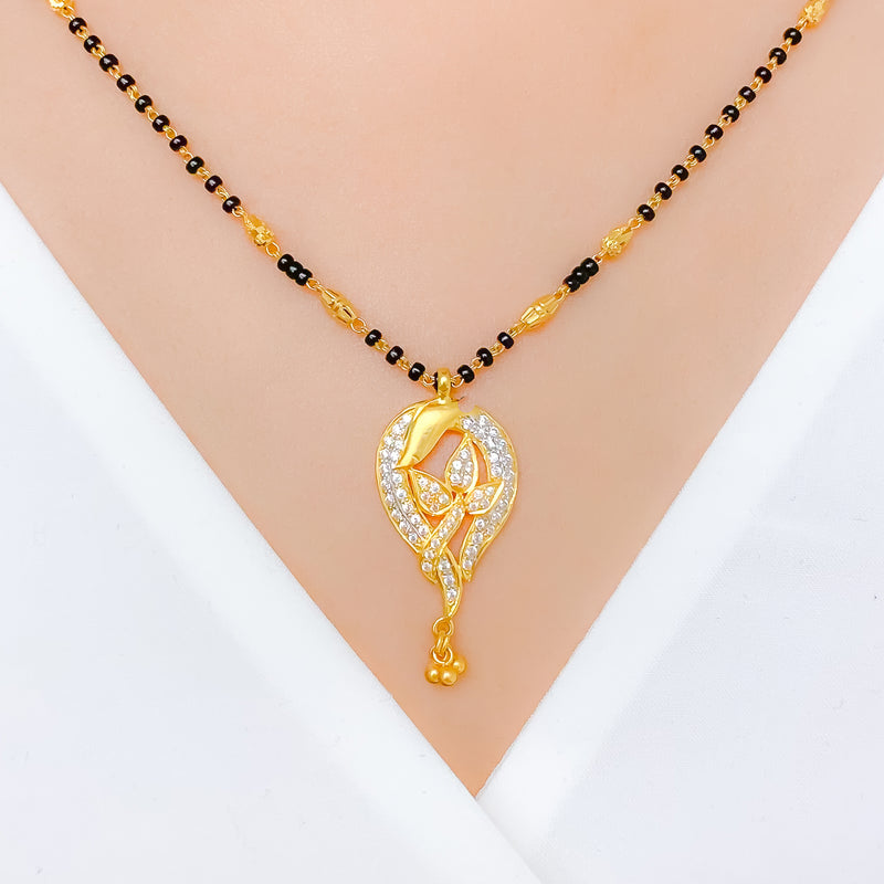 Modern Floral 22k Gold Mangalsutra