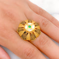 Grand Kundan 22k Gold Ring