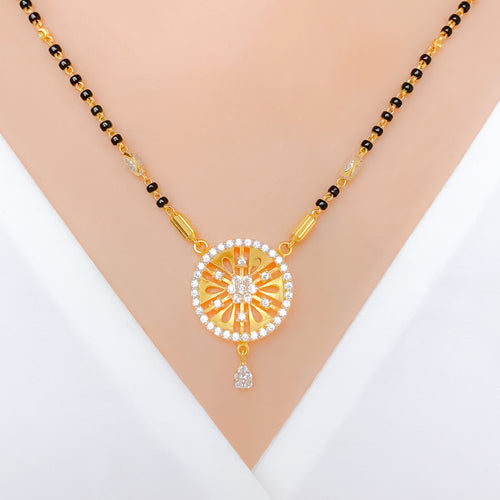 Round CZ 22k Gold Mangalsutra