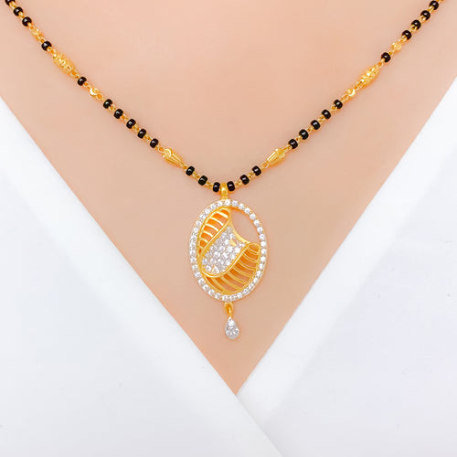 Chic Oval CZ 22k Gold Mangalsutra