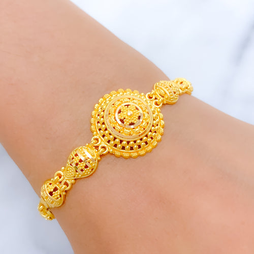 Classy Pear Link 22k Gold Bracelet