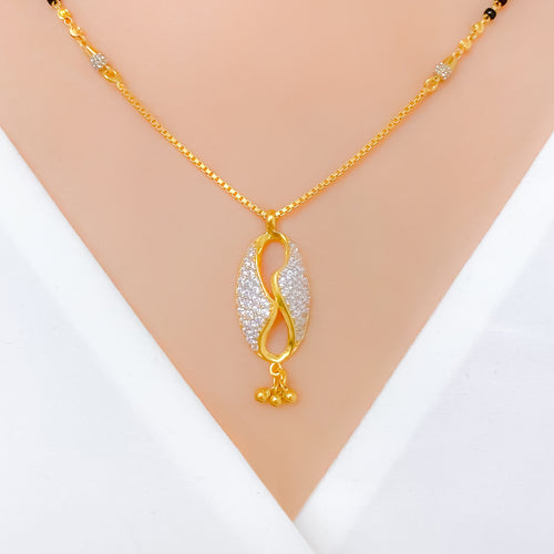 Modern Hanging 22k Gold Mangalsutra