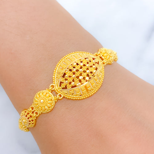 Accented Oval 22k Gold Bracelet