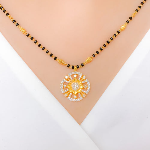 Beautiful Sunflower 22k Gold Mangalsutra