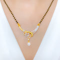 Trendy Floral Mangalsutra 22k Gold Necklace Set