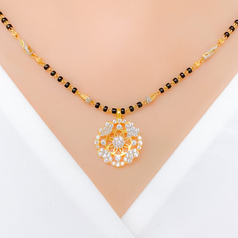 Ornate Floral 22k Gold Mangalsutra