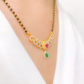 Regal Green & Red Mangalsutra 22k Gold Necklace Set