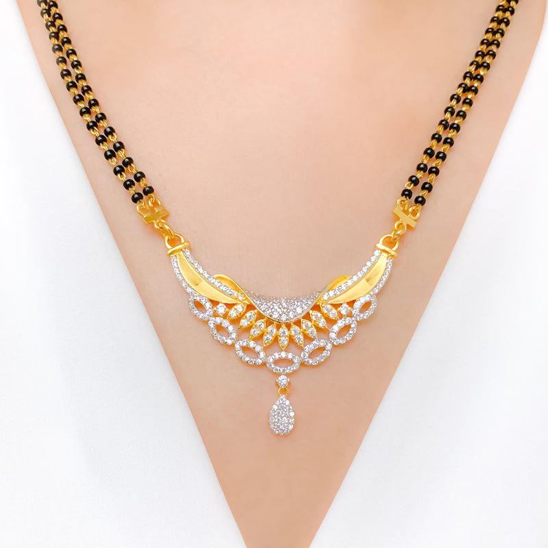 Exquisite Two-Chain Mangalsutra Necklace Set