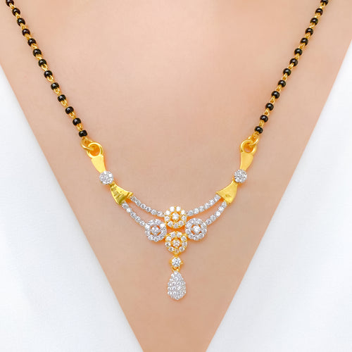 Fancy CZ Accented Mangalsutra Set