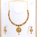 Floral Round Meenakari 22k Gold Set