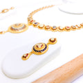 Floral Round Meenakari 22k Gold Set