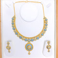 Exclusive Blue Meenakari 22k Gold Set