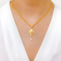 Lightweight Modern 22k Gold Pendant Set