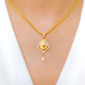 Lightweight Modern 22k Gold Pendant Set