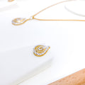 Reflective Two-Tone Pendant Set